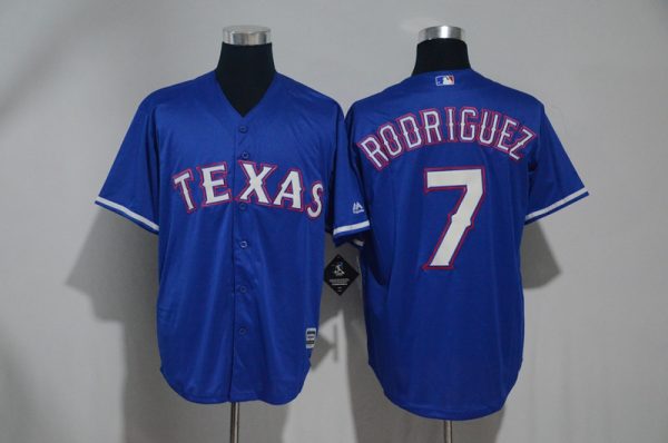 Texas Rangers #7 Ivan Rodriguez Blue Cool Base Stitched Jersey