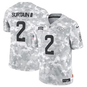 Denver Broncos #2 Patrick Surtain II Arctic Camo 2024 F.U.S.E. Salute To Service Limited Stitched Jersey