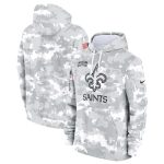 New Orleans Saints 2024 Arctic Camo Salute To Service Club Fleece Pullover Hoodie