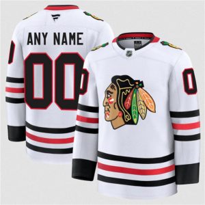 Chicago Blackhawks Custom White 2024-25 Away Stitched Jersey