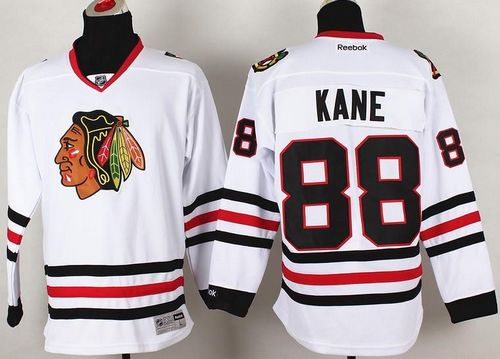 Blackhawks #88 Patrick Kane Stitched White Jersey
