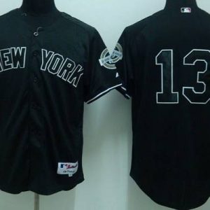 Yankees #13 Alex Rodriguez Stitched Black Jersey
