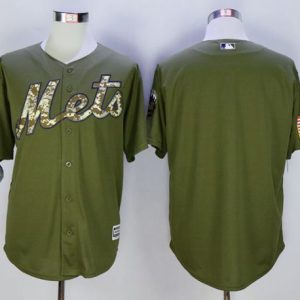 Mets Blank Green Camo New Cool Base Stitched Jersey