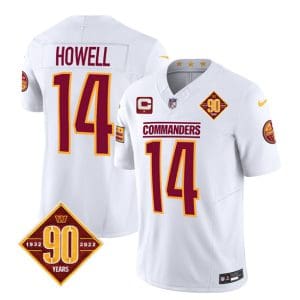 Washington Commanders #14 Sam Howell White 2023 F.U.S.E. 90th Anniversary Vapor Limited Stitched Jersey