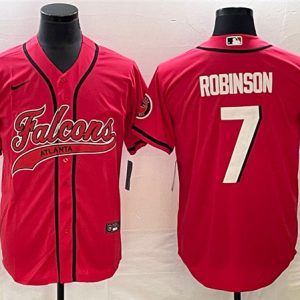 Atlanta Falcons #7 Bijan Robinson Red With Patch Cool Base Stitched Jersey
