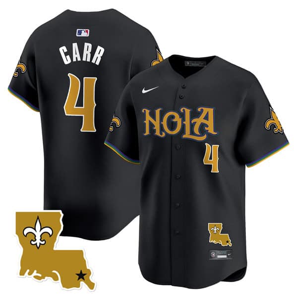 New Orleans Saints #4 Derek Carr Black Cool Base Stitched Jersey