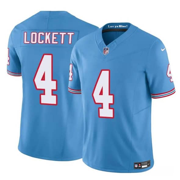Tennessee Titans #4 Tyler Lockett Blue 2025 F.U.S.E. Throwback Vapor Limited Football Stitched Jersey
