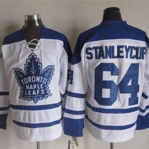 Maple Leafs #64 Stanley Cup White CCM Throwback Third Stitched Jersey