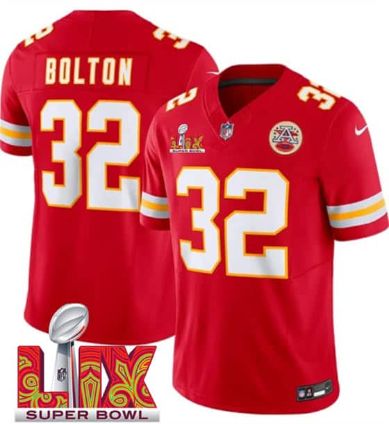 Kansas City Chiefs #32 Nick Bolton Red 2025 F.U.S.E. Super Bowl LIX Patch Vapor Untouchable Limited Stitched Jersey