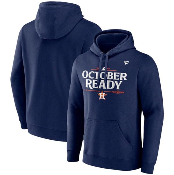 Houston Astros Navy 2024 Postseason Locker Room Pullover Hoodie
