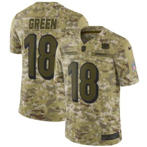 Bengals #18 A.J. Green 2018 Camo Salute to Service Limited Stitched Jersey