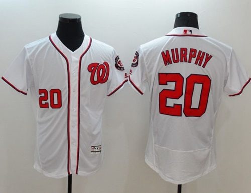Nationals #20 Daniel Murphy White Flexbase Authentic Collection Stitched Jersey