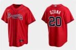 Atlanta Braves #20 Marcell Ozuna Red Cool Base Stitched Jersey