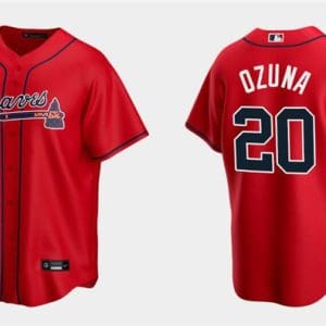 Atlanta Braves #20 Marcell Ozuna Red Cool Base Stitched Jersey