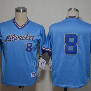 Brewers #8 Ryan Braun Blue 1982 Turn Back The Clock Stitched Jersey