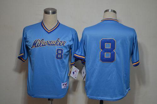 Brewers #8 Ryan Braun Blue 1982 Turn Back The Clock Stitched Jersey