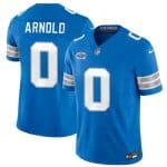 Detroit Lions #0 Terrion Arnold New Blue 2024 With Dradt Patch F.U.S.E. Vapor Limited Stitched Jersey
