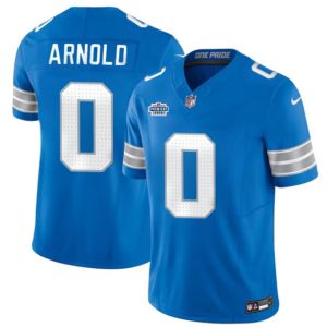 Detroit Lions #0 Terrion Arnold New Blue 2024 With Dradt Patch F.U.S.E. Vapor Limited Stitched Jersey