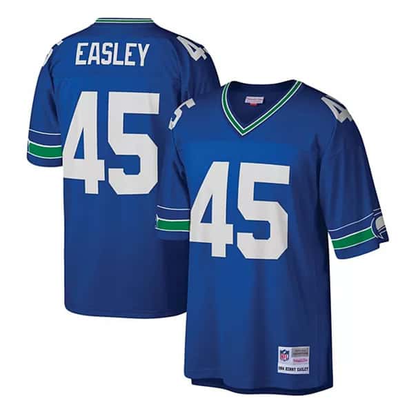 Seattle Seahawks #45 Kenny Easley Royal Mitchell Ness Stitched Jersey