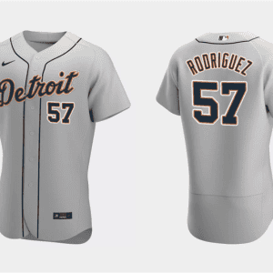 Detroit Tigers #57 Eduardo Rodriguez Gray Flex Base Stitched Jersey