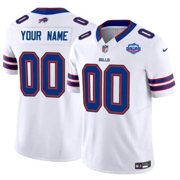 Buffalo Bills Custom White 2025 F.U.S.E. With Farewell Patch Vapor Untouchable Limited Stitched Jersey