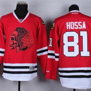 Blackhawks #81 Marian Hossa Red(Red Skull) Stitched Jersey