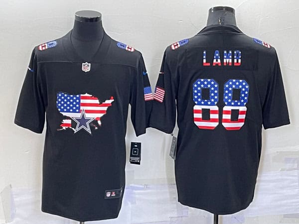 Dallas Cowboys #88 CeeDee Lamb Black USA Flag Limited Stitched Jersey