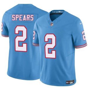 Tennessee Titans #2 Tyjae Spears Blue 2024 F.U.S.E. Throwback Vapor Limited Stitched Jersey