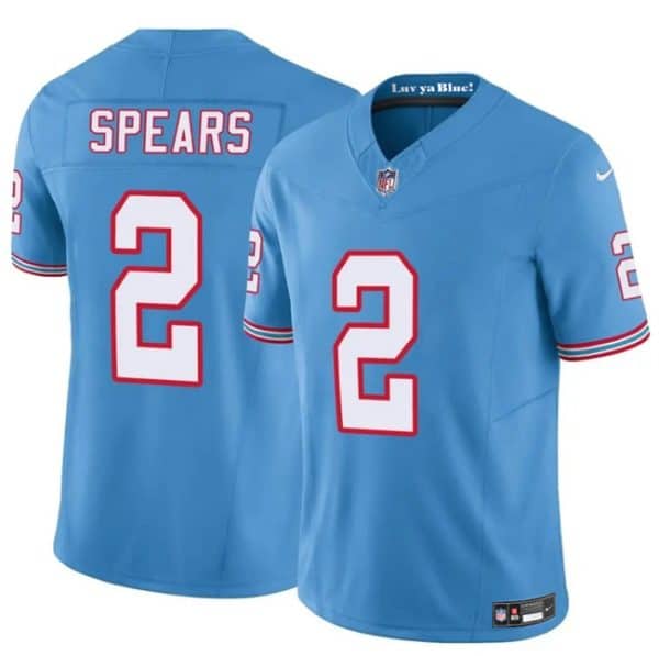 Tennessee Titans #2 Tyjae Spears Blue 2024 F.U.S.E. Throwback Vapor Limited Stitched Jersey