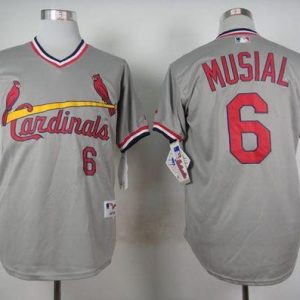 Cardinals #6 Stan Musial Grey 1978 Turn Back The Clock Stitched Jersey