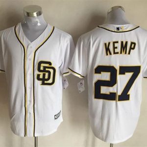Padres #27 Matt Kemp White New Cool Base Stitched Jersey