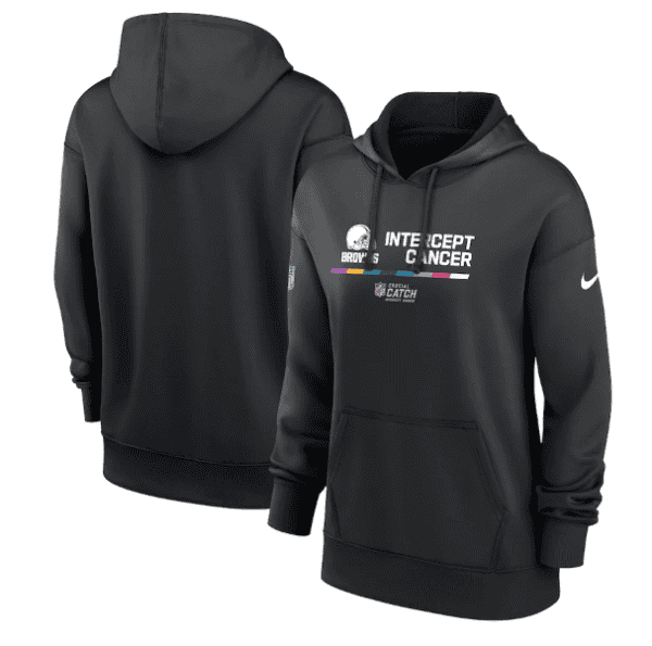 Cleveland Browns 2022 Black NFL Crucial Catch Therma Performance Pullover Hoodie(Run Small)