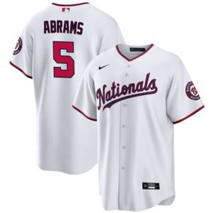 Washington Nationals #5 CJ Abrams White Cool Base Stitched Jersey