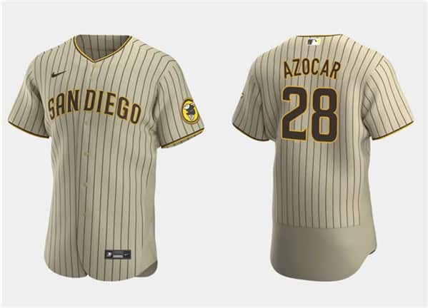 San Diego Padres #28 Jos¨¦ Azocar Tan Flex Base Stitched Jersey