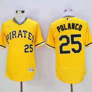 Pirates #25 Gregory Polanco Gold Flexbase Authentic Collection Cooperstown Stitched Jersey