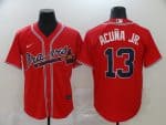 Atlanta Braves #13 Ronald Acuna Jr Red Cool Base Stitched Jersey