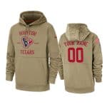 Houston Texans Customized Tan 2019 Salute To Service Sideline Therma Pullover Hoodie