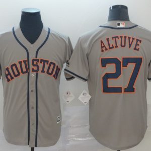 Houston Astros #27 Jose Altuve Grey Cool Base Stitched Jersey