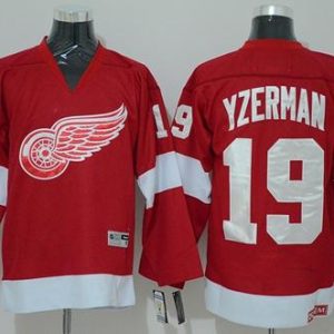 Red Wings #19 Steve Yzerman Red CCM Stitched Jersey