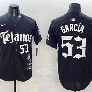Texas Rangers #53 Adolis Garc¨ªa Black Mexico 2025 Vapor Premier Limited Stitched Jersey