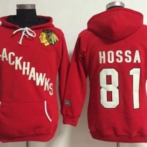 Chicago Blackhawks #81 Marian Hossa Red Old Time Heidi NHL Hoodie