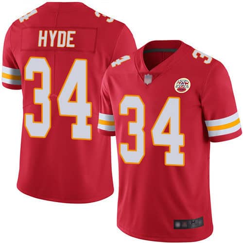 Chiefs #34 Carlos Hyde Red Vapor Untouchable Limited Stitched Jersey