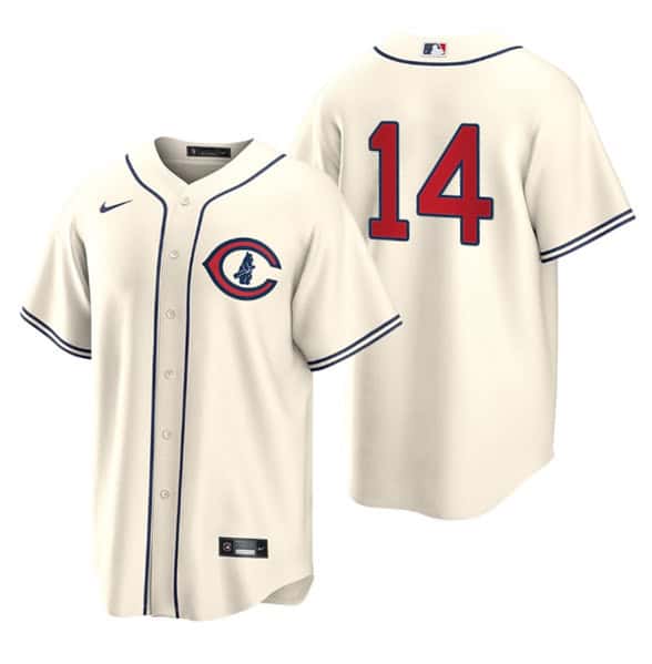 Chicago Cubs #14 Ernie Banks 2022 Cream Field Of Dreams Cool Base Stitched Baseball Jersey