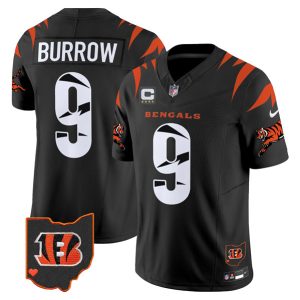 Cincinnati Bengals #9 Joe Burrow Black F.U.S.E. With 4-Star C Patch Special Vapor Untouchable Limited Stitched Jersey