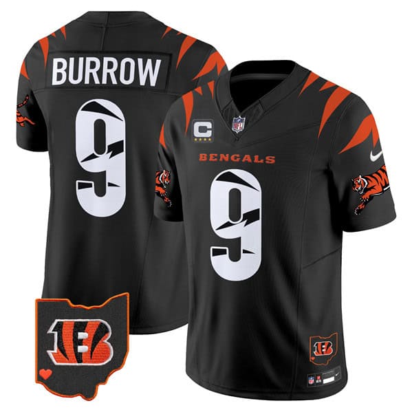 Cincinnati Bengals #9 Joe Burrow Black F.U.S.E. With 4-Star C Patch Special Vapor Untouchable Limited Stitched Jersey