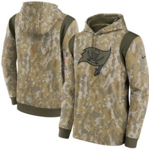 Tampa Bay Buccaneers Camo 2021 Salute To Service Therma Performance Pullover Hoodie