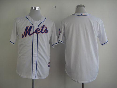 Mets Blank White Cool Base Stitched Jersey