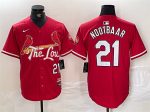 St. Louis Cardinals #21 Lars Nootbaar Red 2024 City Connect Stitched Jersey