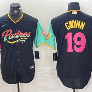 San Diego Padres #19 Tony Gwynn Black City Connect Cool Base Stitched Jersey