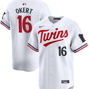 Minnesota Twins #16 Steven Okert White 2024 Home Limited Cool Base Stitched Jersey